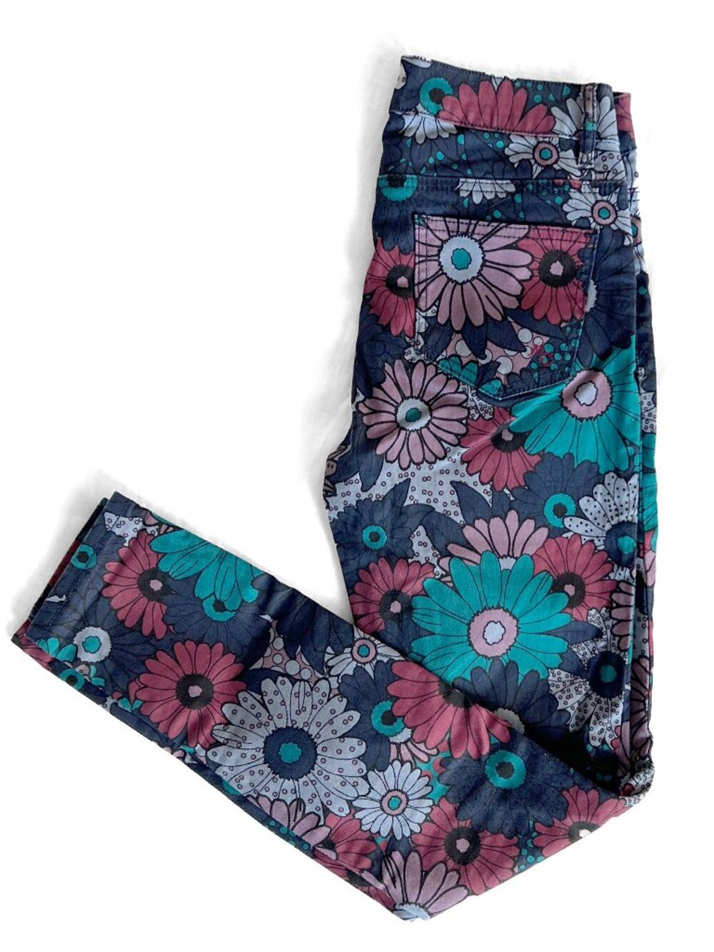 Modcloth Floral Skinny Jeans, ankle length, small
